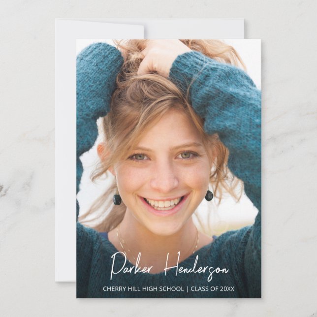 Invitación moderna de Gradutación de Fotografía (Anverso)