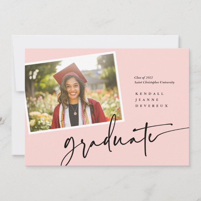Invitación moderna de instantáneas para graduados  (Anverso)
