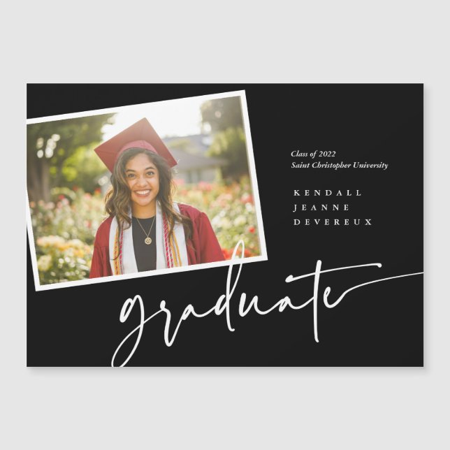 Invitación moderna de instantáneas para graduados  (Anverso)