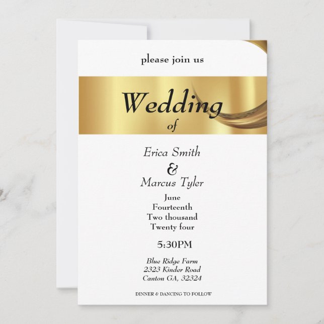 INVITACIÓN MODERNA DE LA BODA (Anverso)