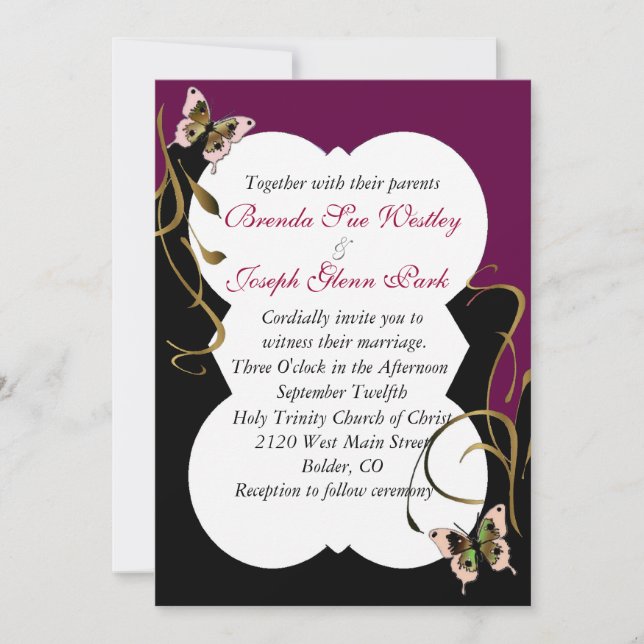 Invitación moderna de la boda (Anverso)