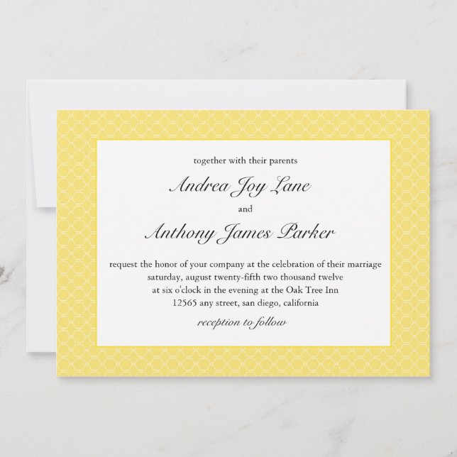 Invitación moderna de la boda de la colmena en (Anverso)
