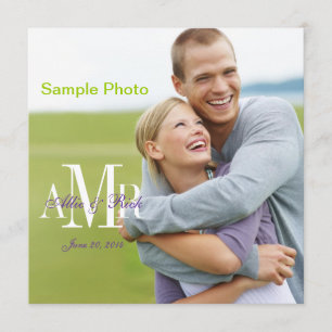Invitación moderna de la boda de la foto del