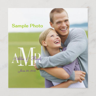 Invitación moderna de la boda de la foto del