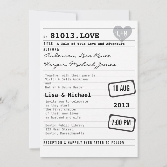 Invitación moderna de la boda de la tarjeta de (Anverso)