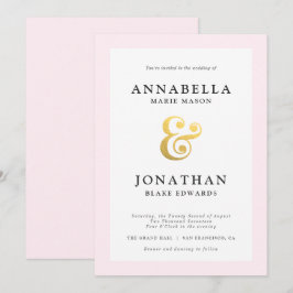 Invitación moderna de la boda de Rubor