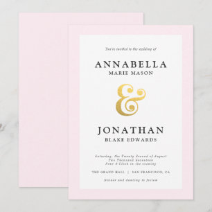 Invitación moderna de la boda de Rubor