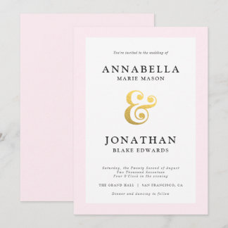 Invitación moderna de la boda de Rubor