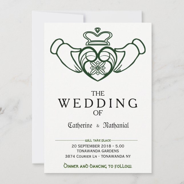 Invitación moderna de la boda del corazón de (Anverso)