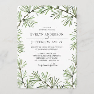 Invitación moderna de la boda del invierno de las