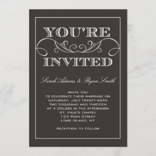 Invitación moderna de la boda del negro del