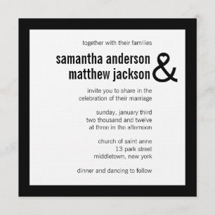 Invitación moderna de la boda del signo "&" del