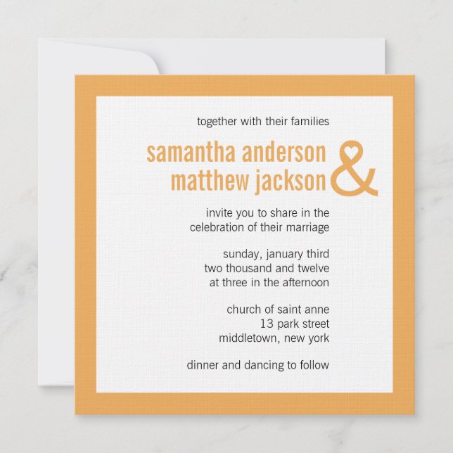 Invitación moderna de la boda del signo "&" del (Anverso)