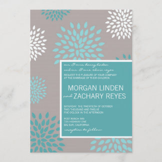 Invitación moderna de la boda:: Flores de la