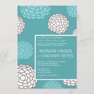 Invitación moderna de la boda:: Flores de la