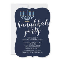 Invitación moderna de la celebración de Menorah