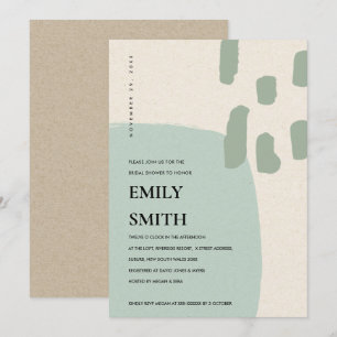 INVITACIÓN MODERNA DE LA DUCHA BRIDAL AQUÍ AZUL