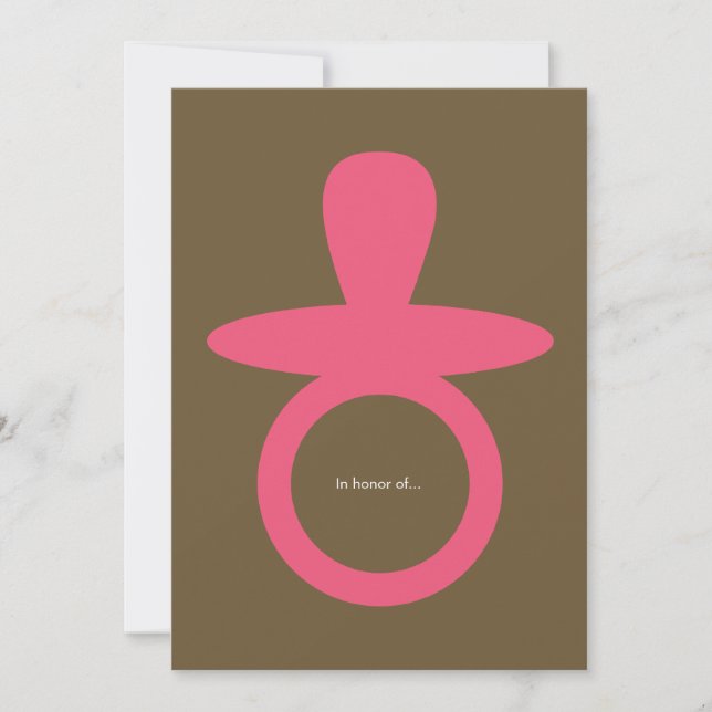 Invitación moderna de la ducha de la niña - rosa y (Anverso)