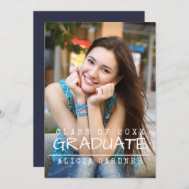 Invitación moderna de la fiesta de graduación foto