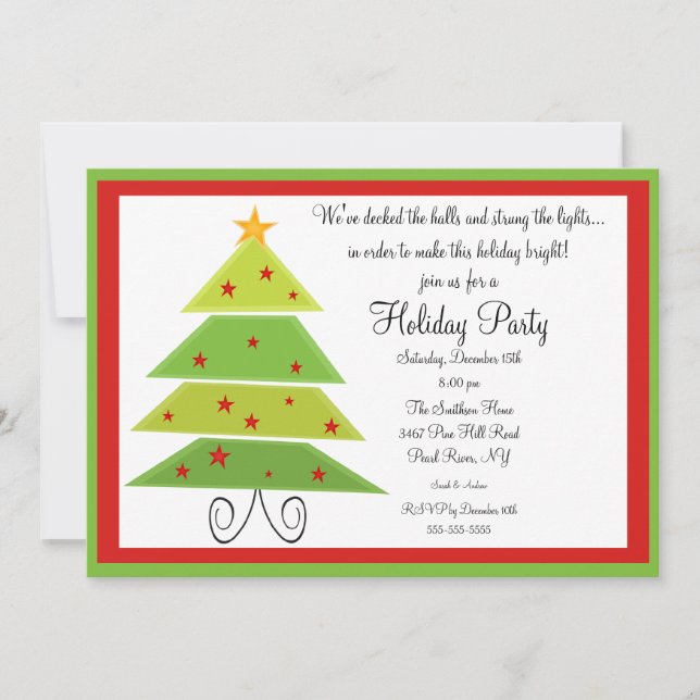 Invitación moderna de la fiesta de Navidad del (Anverso)