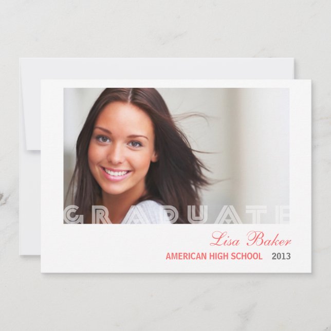 Invitación moderna de la graduación de la (Anverso)