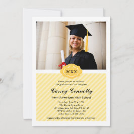 Invitación moderna de la graduación de la foto de