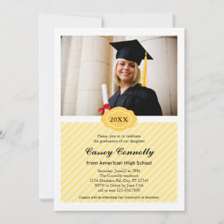 Invitación moderna de la graduación de la foto de