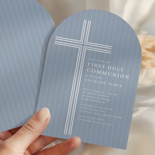 Invitación moderna de la Santa Comunión con cruz (Subido por el creador)