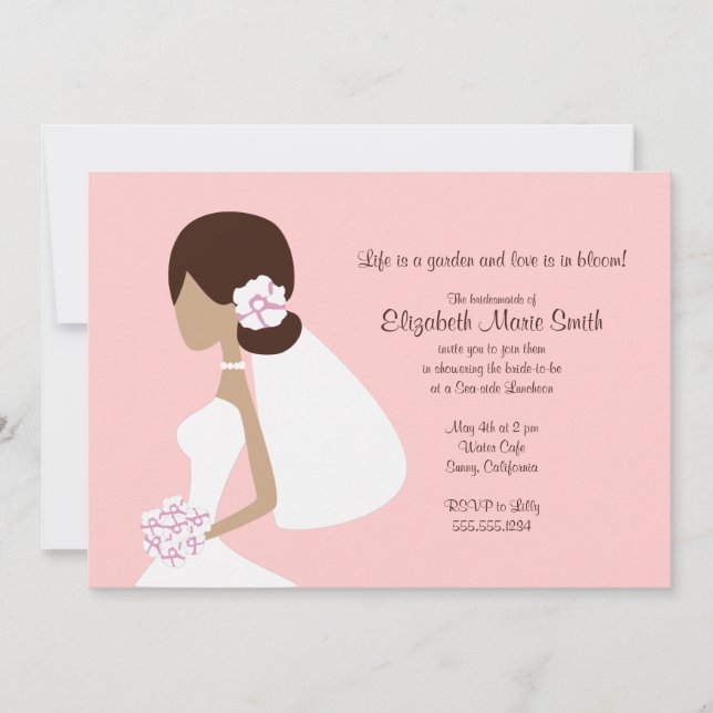 Invitación moderna de la silueta de la novia (Anverso)
