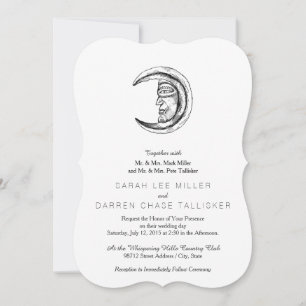 Invitación Moderna de Luna Creciente de Piedra