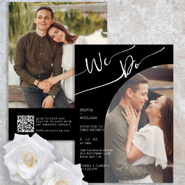 Invitación moderna de matrimonio de fotografía neg