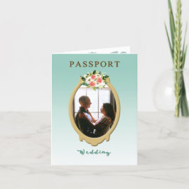 Invitación moderna de matrimonio de pasaporte