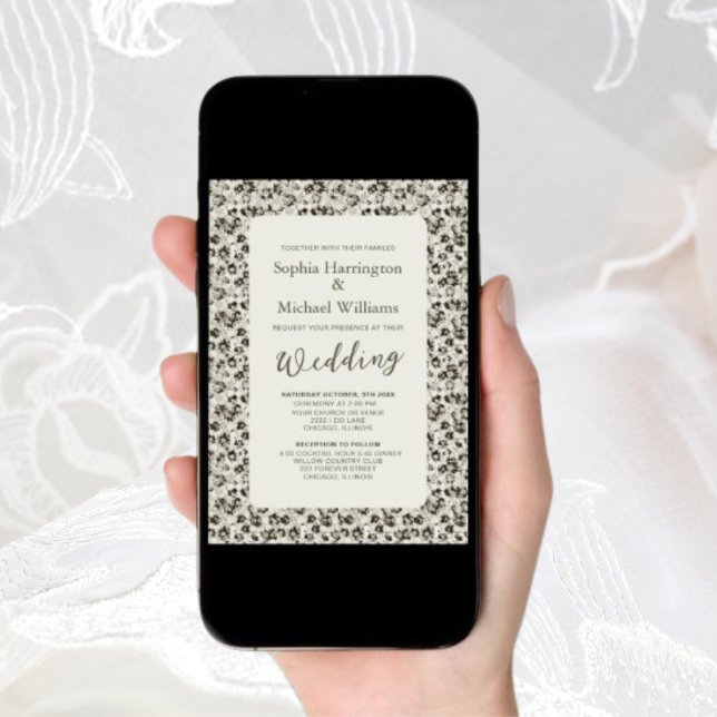 Invitación moderna de matrimonio digital floral (Subido por el creador)