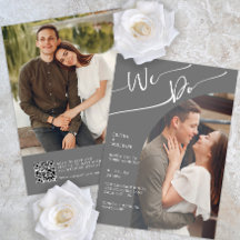 Invitación moderna de matrimonio fotográfico con c