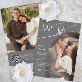 Invitación moderna de matrimonio fotográfico con c