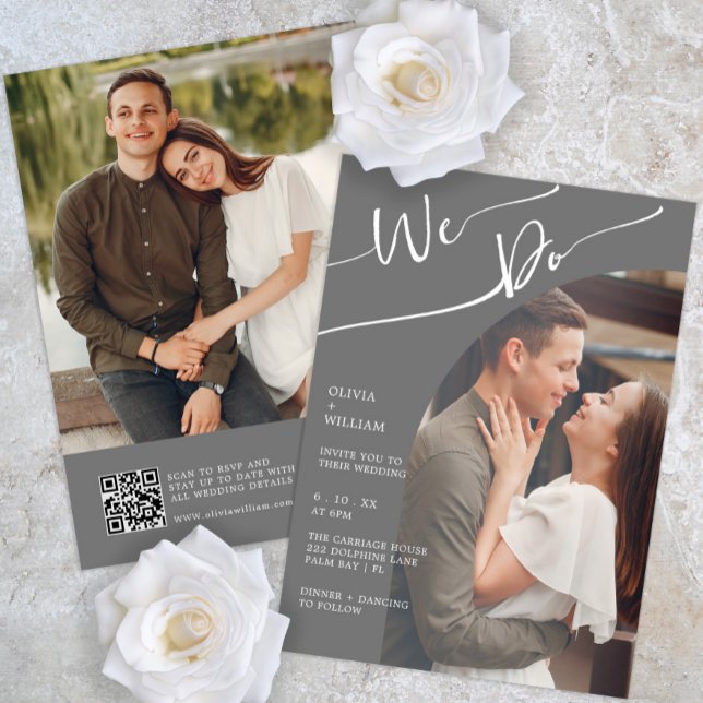 Invitación moderna de matrimonio fotográfico con c (Subido por el creador)