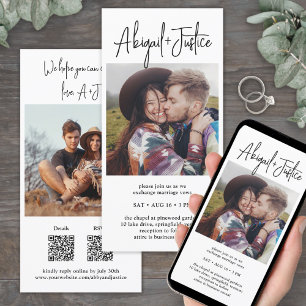 Invitación moderna de matrimonio fotográfico QR RS