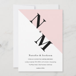 Invitación moderna de matrimonio inicial