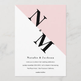 Invitación moderna de matrimonio inicial