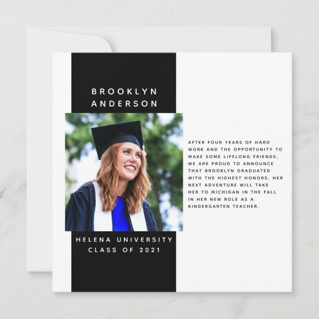 Invitación moderna de mensajes de graduación de fo (Anverso)