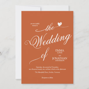 Invitación moderna de moda a la boda cordial en Te