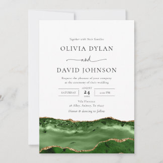 Invitación moderna de moda para la boda de oro ver