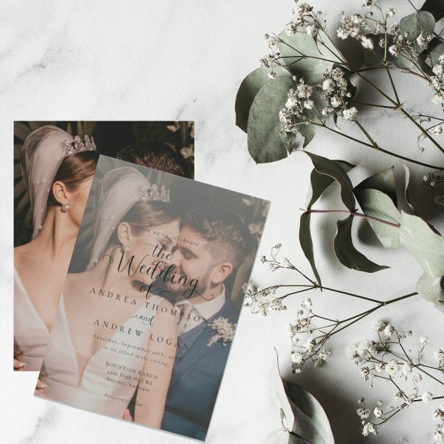 Invitación moderna de moda para una boda fotográfi (Subido por el creador)