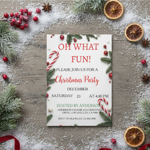 Invitación moderna de Navidad roja y verde para fi
