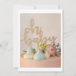 Invitación moderna de Oh Baby Shower con pastel