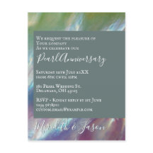 Invitación moderna de perla de aniversario de boda
