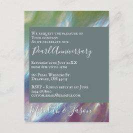 Invitación moderna de perla de aniversario de boda