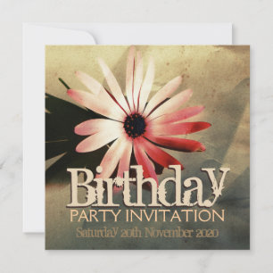Invitación moderna de Personalizado de flores rosa