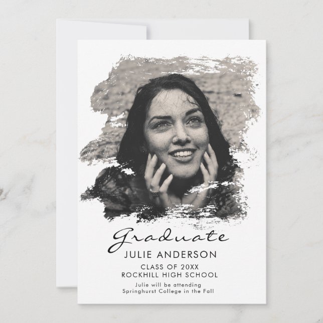 Invitación moderna de pincel artístico de broca (Anverso)
