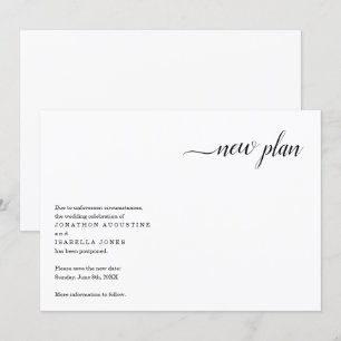 Invitación moderna de postergación de Bodas